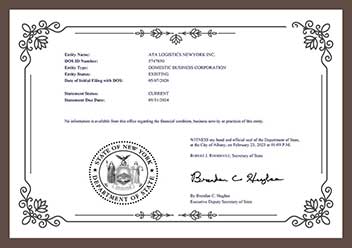 Certificate of Status
